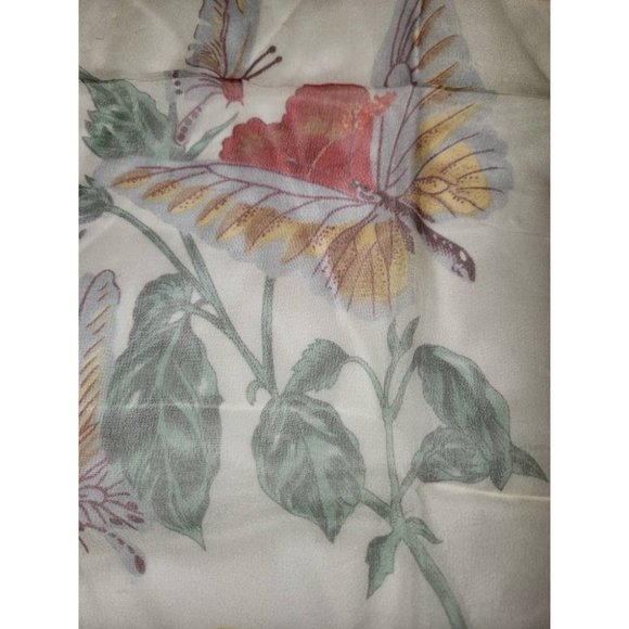 Vintage Cacharel Butterfly Sheer Robinson Solluser stitched hem 1970s Japan - Picture 2 of 5